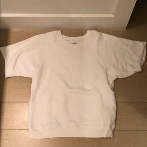 Short sleeve distressed sweatshirt